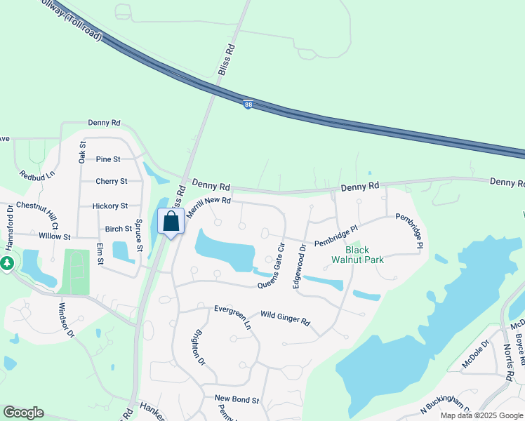 map of restaurants, bars, coffee shops, grocery stores, and more near 824 Queens Gate Circle in Sugar Grove