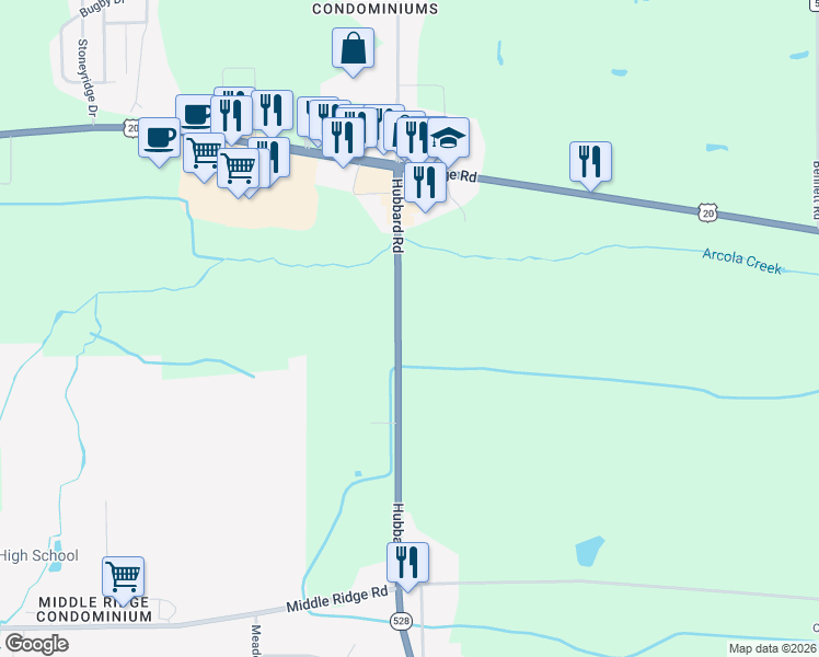 map of restaurants, bars, coffee shops, grocery stores, and more near 2833 Hubbard Road in Madison
