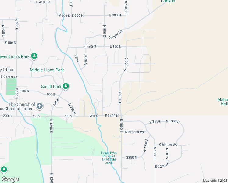 map of restaurants, bars, coffee shops, grocery stores, and more near 86 South 950 East in Hyde Park