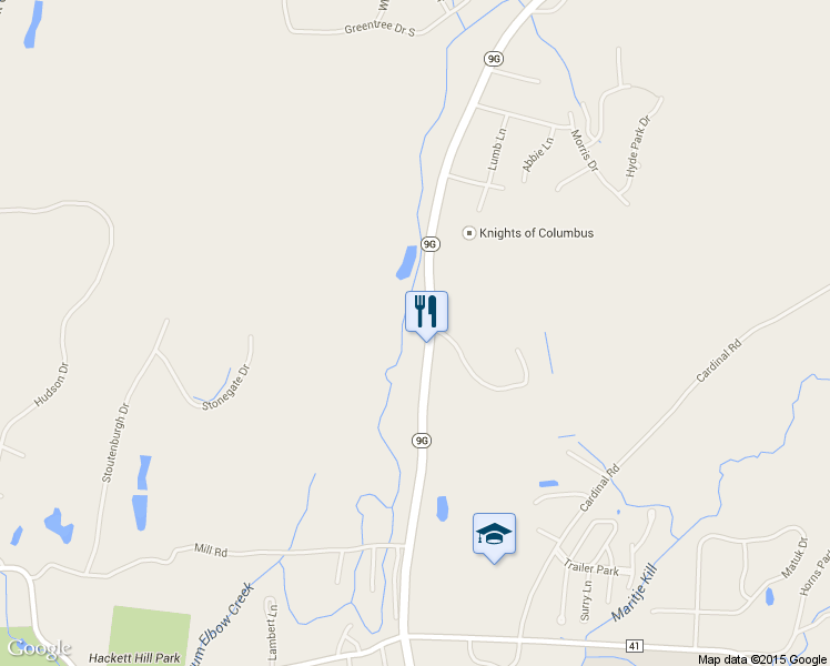 map of restaurants, bars, coffee shops, grocery stores, and more near 1229 New York 9G in Hyde Park