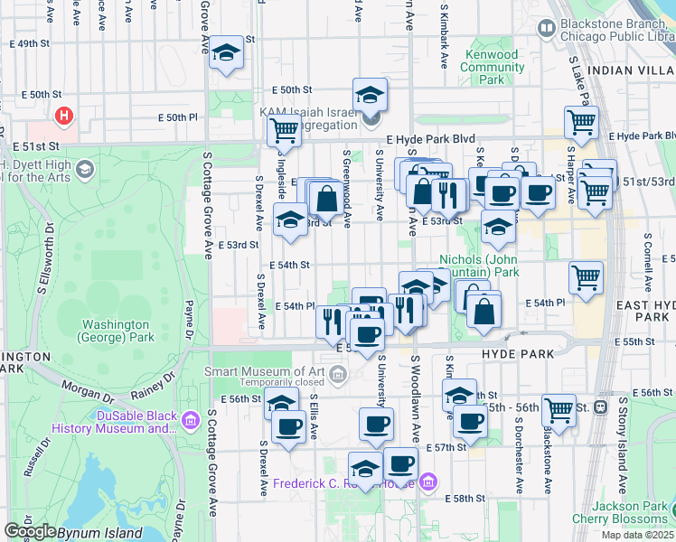 map of restaurants, bars, coffee shops, grocery stores, and more near in Chicago