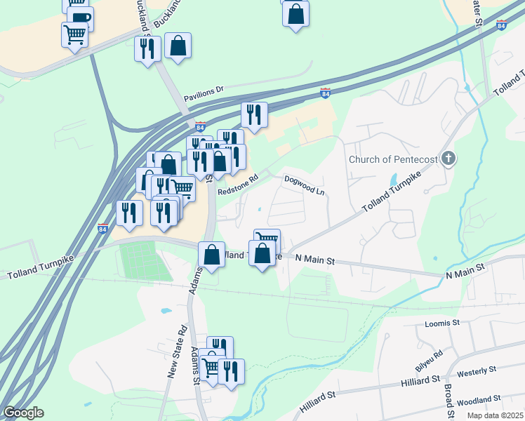 map of restaurants, bars, coffee shops, grocery stores, and more near 39 Buckland Street in Manchester