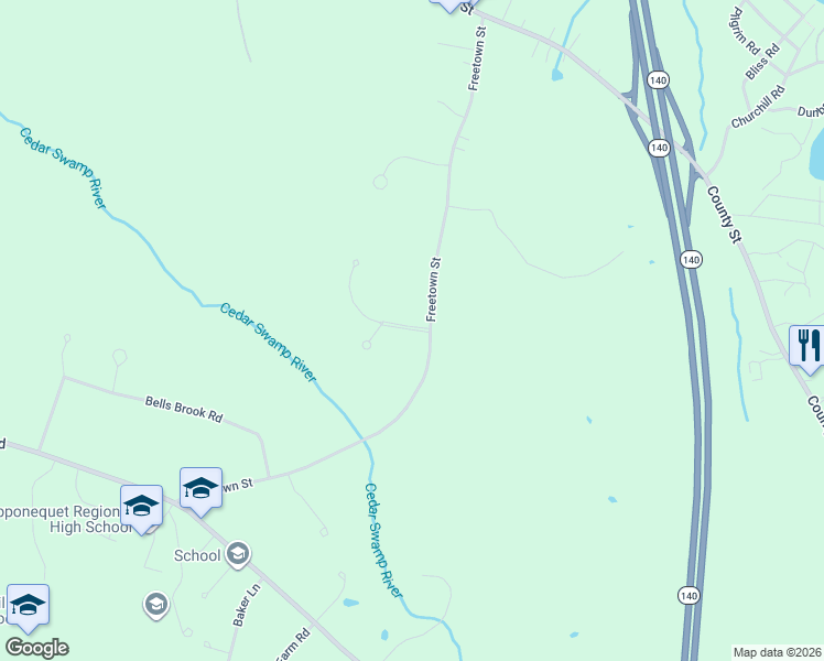 map of restaurants, bars, coffee shops, grocery stores, and more near 18 Brookstone Road in Lakeville