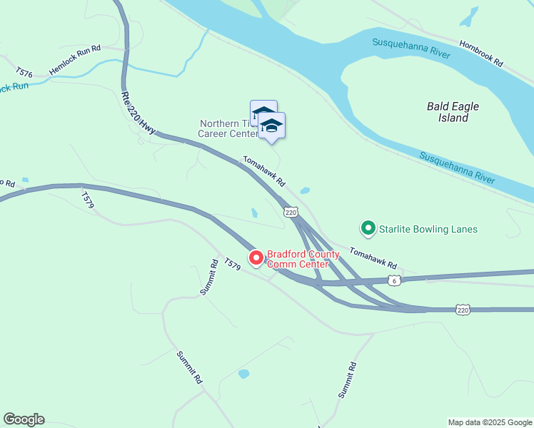 map of restaurants, bars, coffee shops, grocery stores, and more near 291 Dairylea Road in Towanda