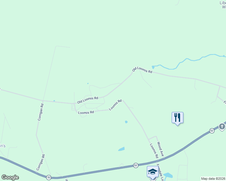 map of restaurants, bars, coffee shops, grocery stores, and more near 193 Old Loomis Road in Liberty