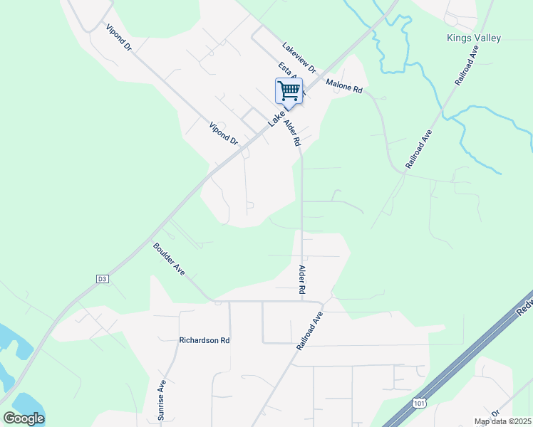 map of restaurants, bars, coffee shops, grocery stores, and more near 100 Autumn Cove in Crescent City