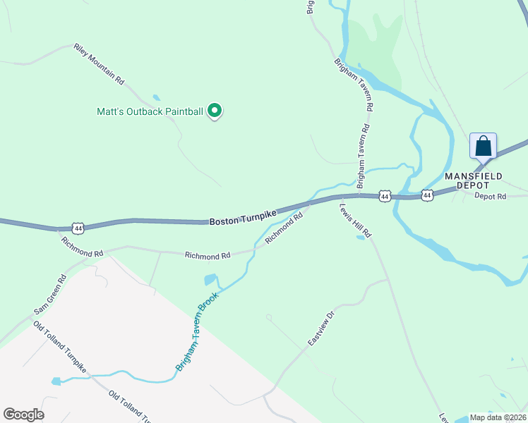 map of restaurants, bars, coffee shops, grocery stores, and more near 229 Boston Turnpike in Coventry