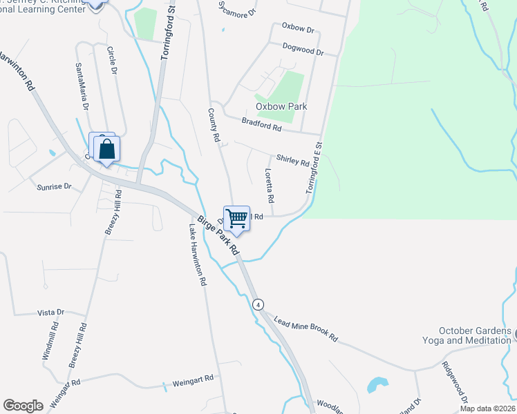 map of restaurants, bars, coffee shops, grocery stores, and more near 27 Loretta Road in Torrington