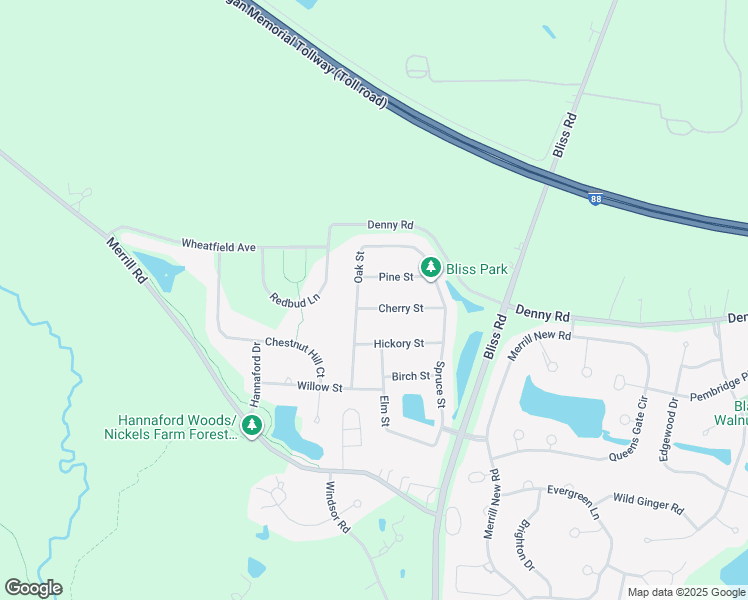 map of restaurants, bars, coffee shops, grocery stores, and more near 608 Cherry Street in Sugar Grove