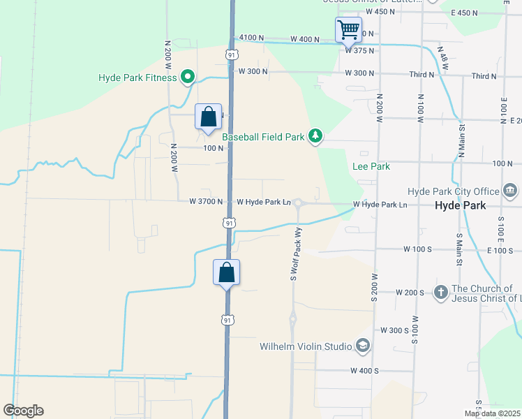 map of restaurants, bars, coffee shops, grocery stores, and more near 480 West Hyde Park Lane in Hyde Park