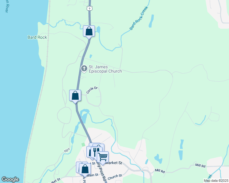 map of restaurants, bars, coffee shops, grocery stores, and more near 11 Carriage House Court in Hyde Park
