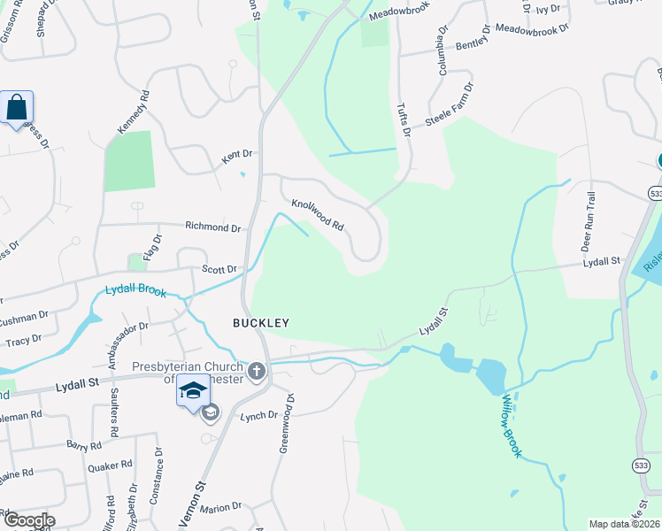 map of restaurants, bars, coffee shops, grocery stores, and more near 200 Knollwood Road in Manchester