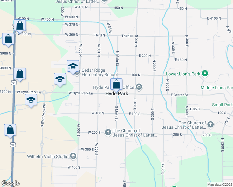 map of restaurants, bars, coffee shops, grocery stores, and more near in Hyde Park