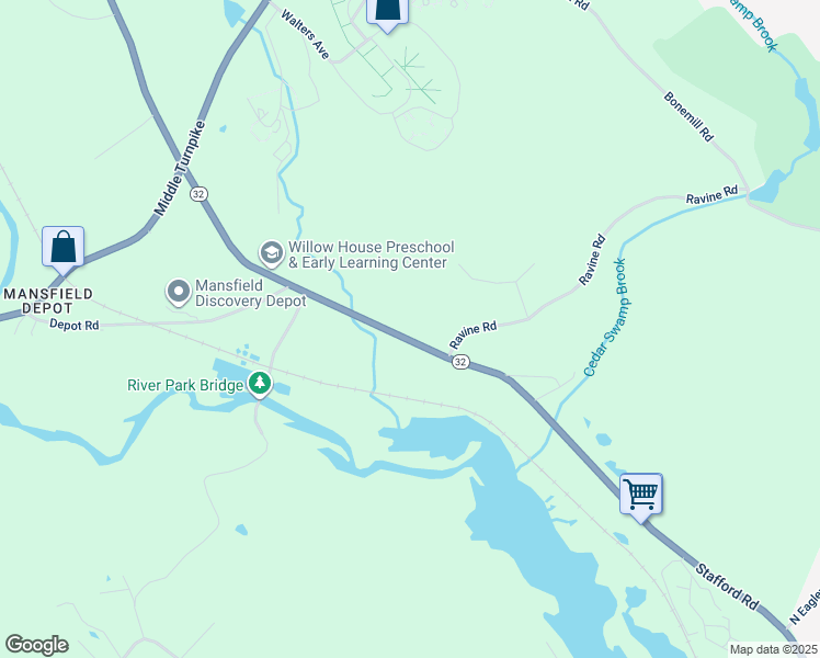 map of restaurants, bars, coffee shops, grocery stores, and more near 1146 Stafford Road in Mansfield