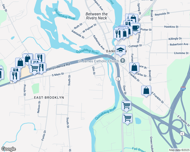 map of restaurants, bars, coffee shops, grocery stores, and more near Elm Street & Front Street in Brooklyn