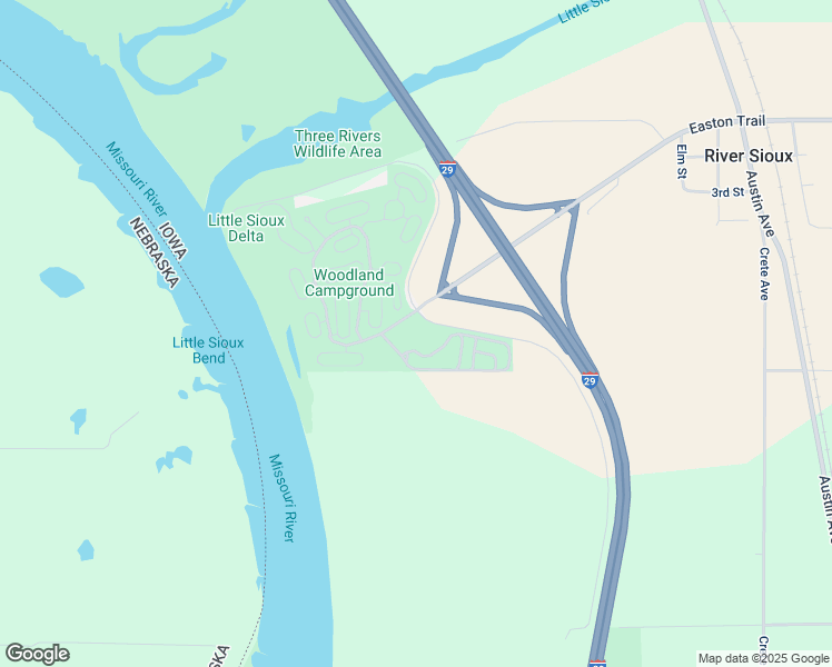 map of restaurants, bars, coffee shops, grocery stores, and more near 1451 Benton Lane in Little Sioux