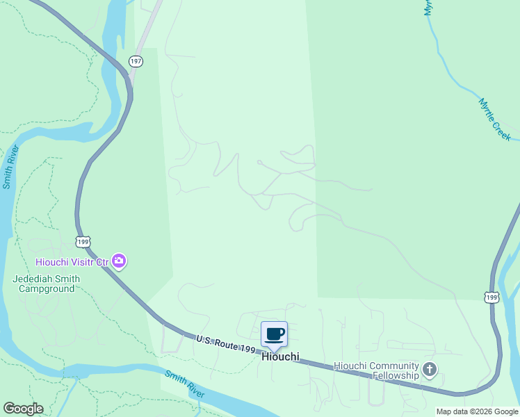 map of restaurants, bars, coffee shops, grocery stores, and more near 260 Hyatt Heights in Crescent City