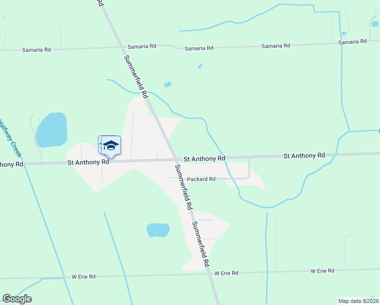 map of restaurants, bars, coffee shops, grocery stores, and more near 4382 Saint Anthony Road in Temperance