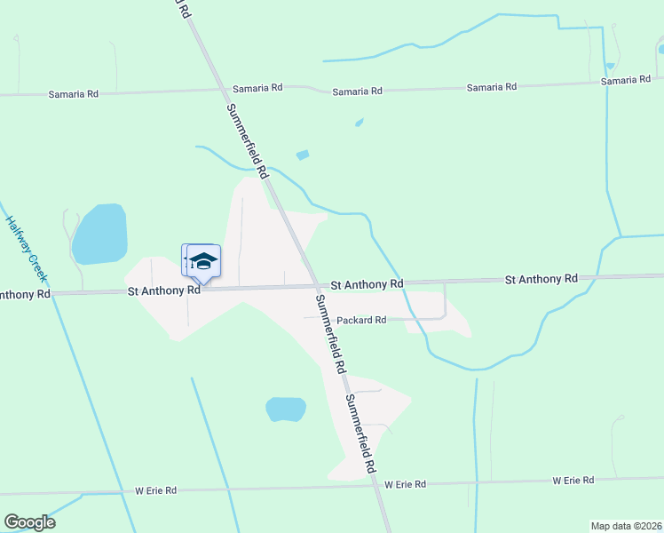 map of restaurants, bars, coffee shops, grocery stores, and more near 4382 Saint Anthony Road in Temperance