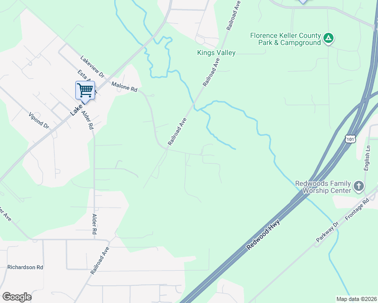 map of restaurants, bars, coffee shops, grocery stores, and more near 2150 Malone Road in Crescent City
