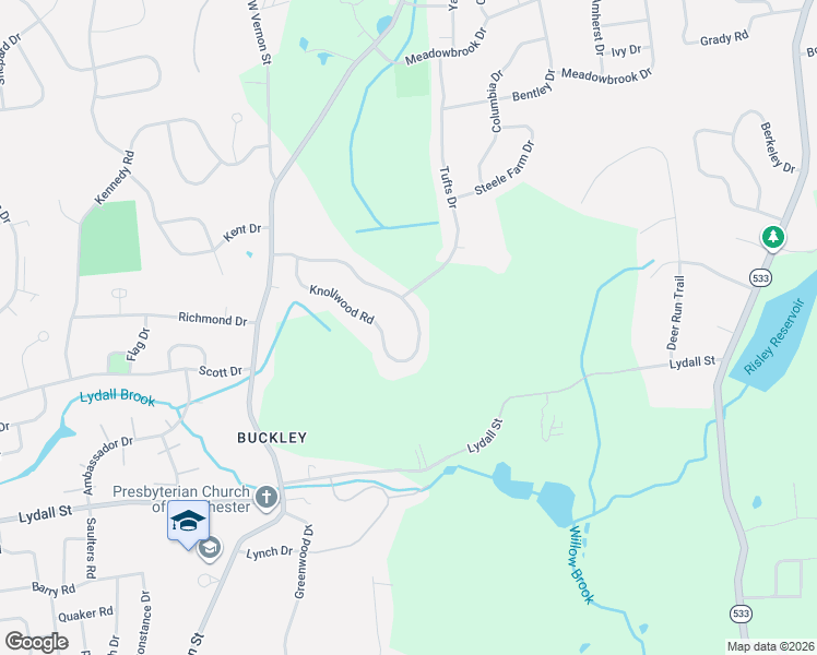 map of restaurants, bars, coffee shops, grocery stores, and more near 153 Knollwood Road in Manchester