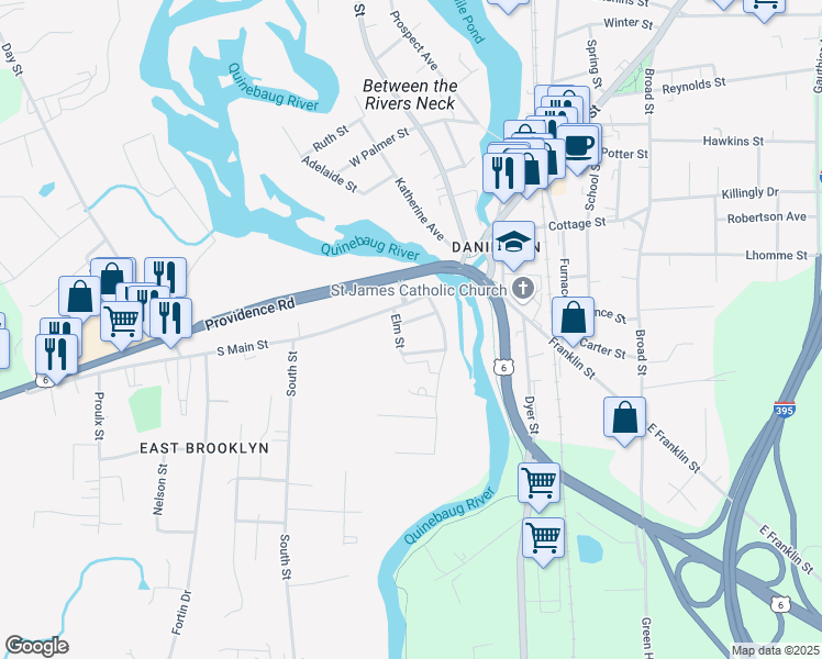 map of restaurants, bars, coffee shops, grocery stores, and more near 7 Middle Street in Brooklyn