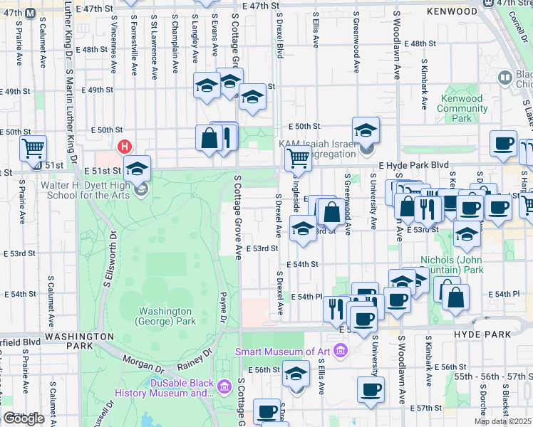 map of restaurants, bars, coffee shops, grocery stores, and more near in Chicago