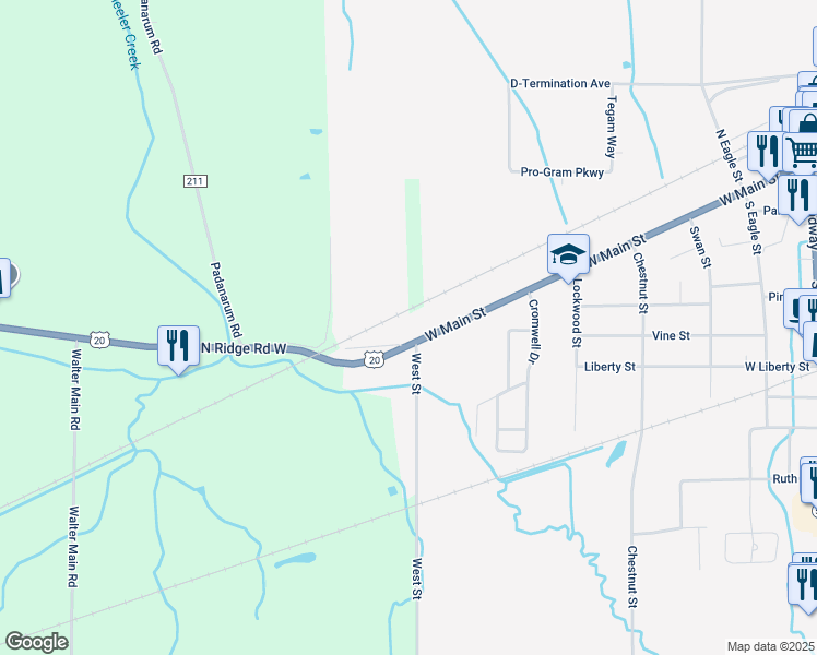 map of restaurants, bars, coffee shops, grocery stores, and more near 963 West Main Street in Geneva