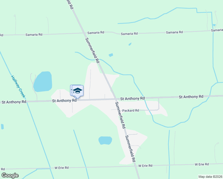 map of restaurants, bars, coffee shops, grocery stores, and more near 10241 Summerfield Road in Temperance