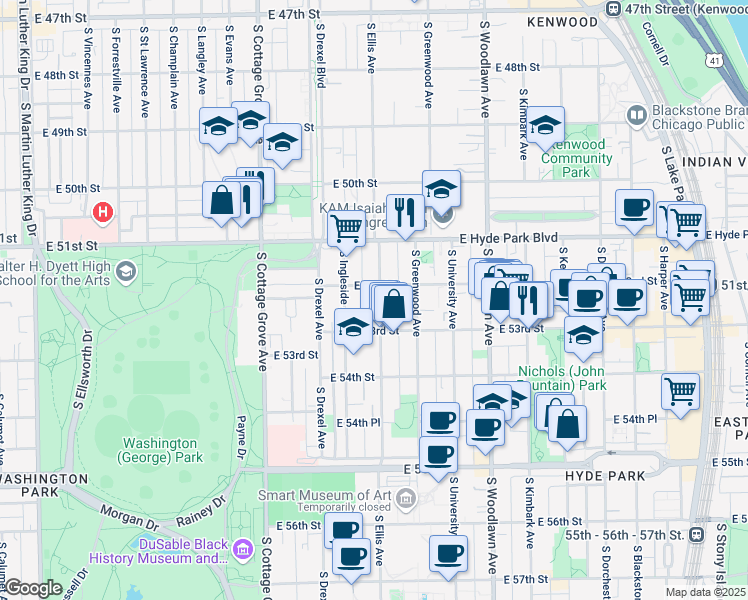 map of restaurants, bars, coffee shops, grocery stores, and more near in Chicago