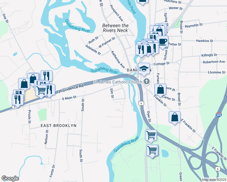 map of restaurants, bars, coffee shops, grocery stores, and more near 7 Middle Street in Brooklyn