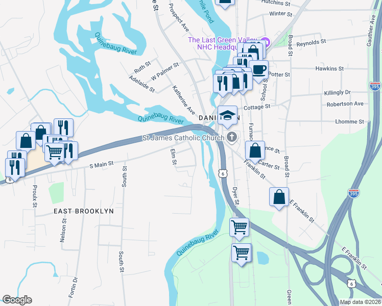 map of restaurants, bars, coffee shops, grocery stores, and more near 12 Tiffany Street in Brooklyn