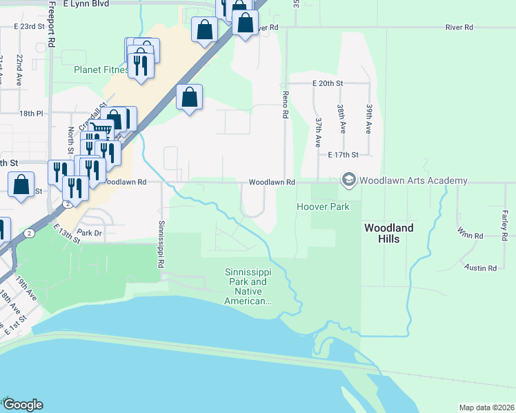 map of restaurants, bars, coffee shops, grocery stores, and more near 1309 Mineral Springs Road in Sterling