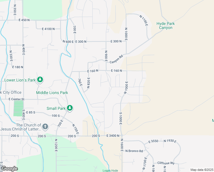map of restaurants, bars, coffee shops, grocery stores, and more near 895 East 100 North in Hyde Park