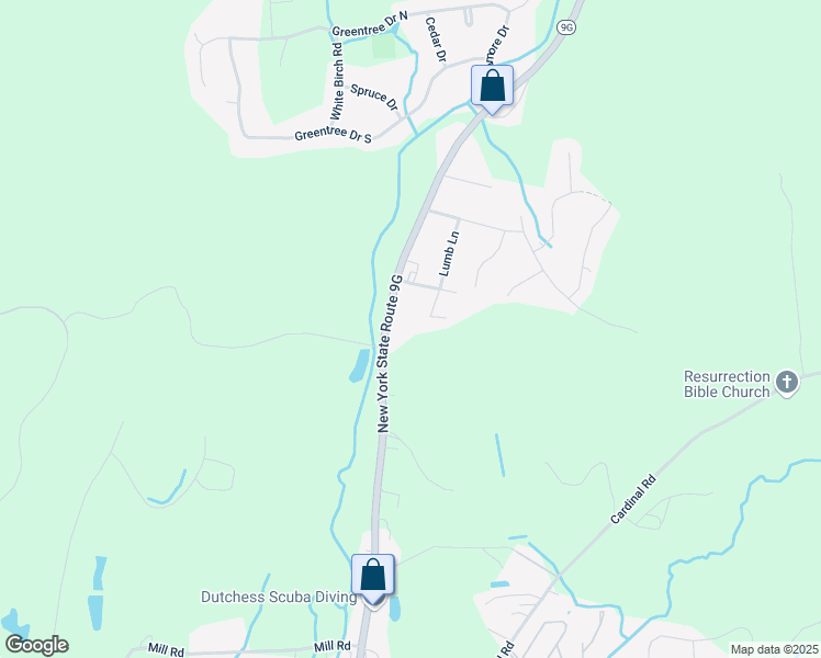 map of restaurants, bars, coffee shops, grocery stores, and more near 1278 New York 9G in Hyde Park