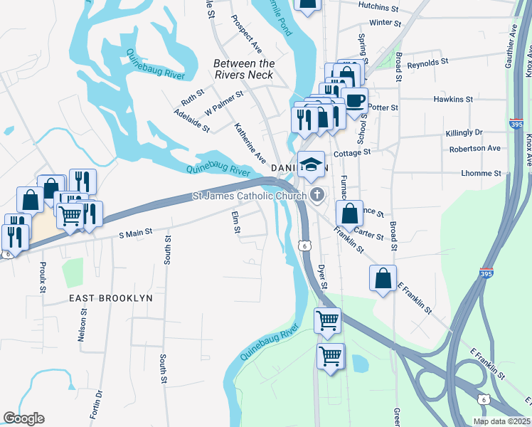 map of restaurants, bars, coffee shops, grocery stores, and more near 12 Tiffany Street in Brooklyn