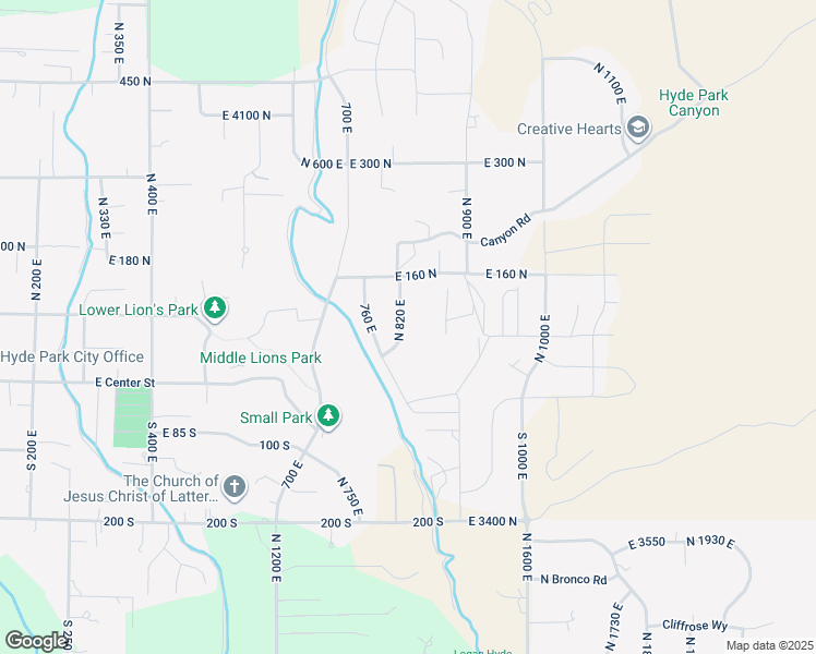map of restaurants, bars, coffee shops, grocery stores, and more near 84 North 820 East in Hyde Park