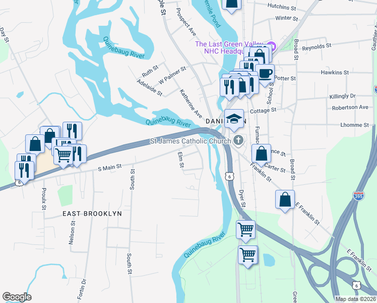map of restaurants, bars, coffee shops, grocery stores, and more near 7 Middle Street in Brooklyn