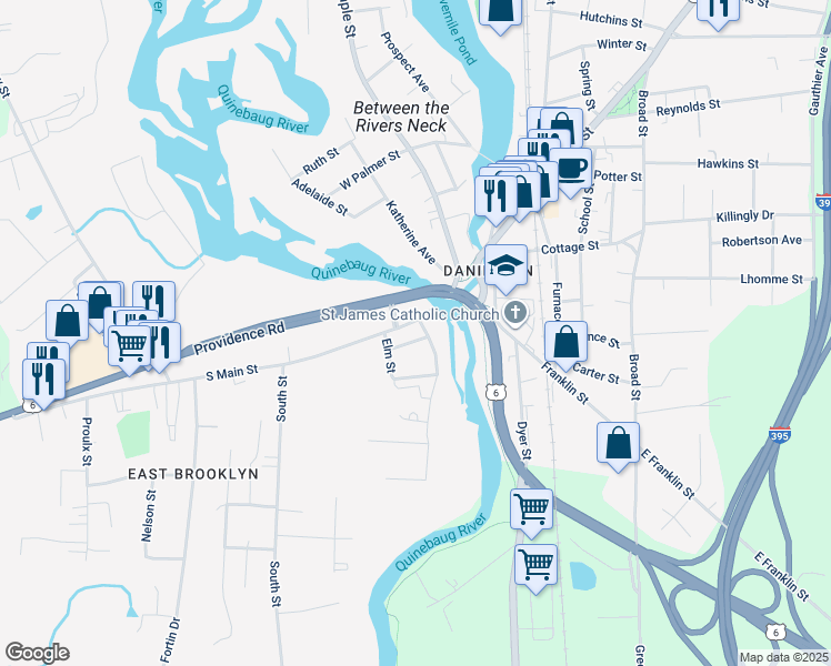 map of restaurants, bars, coffee shops, grocery stores, and more near 7 Middle Street in Brooklyn