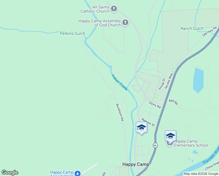 map of restaurants, bars, coffee shops, grocery stores, and more near 620-1206 Buckhorn Rd in Siskiyou