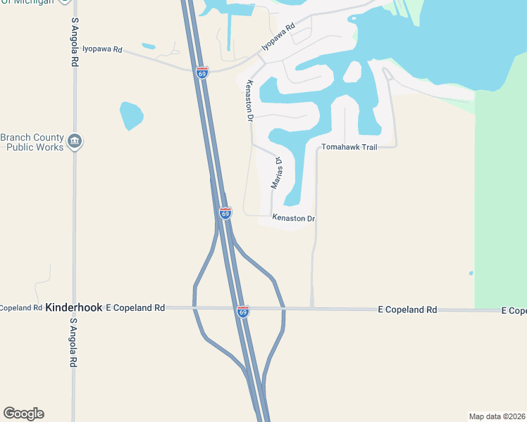 map of restaurants, bars, coffee shops, grocery stores, and more near 429 Kenaston Drive in Coldwater