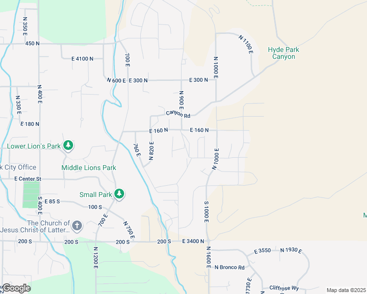 map of restaurants, bars, coffee shops, grocery stores, and more near 894 East 130 North in Hyde Park