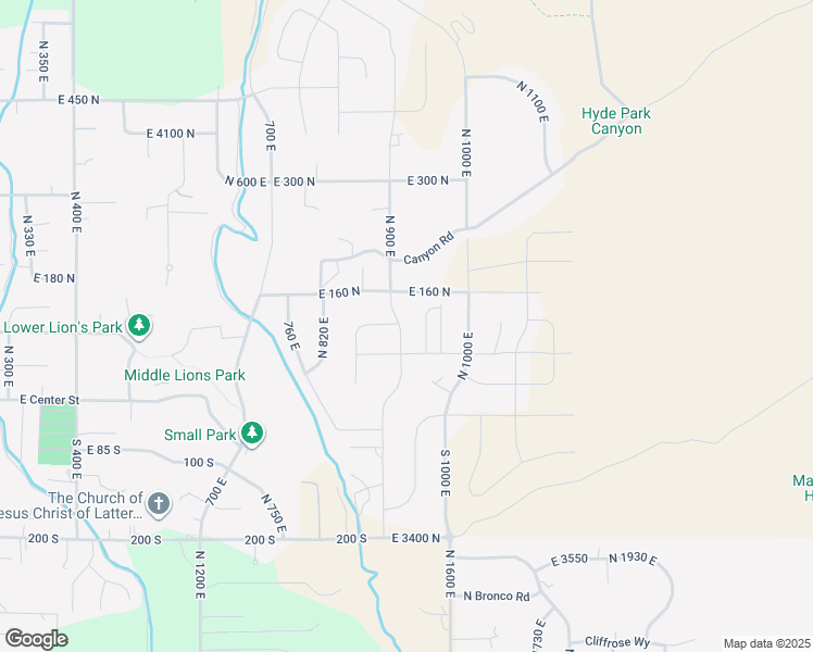 map of restaurants, bars, coffee shops, grocery stores, and more near 128 North 900 East in Hyde Park
