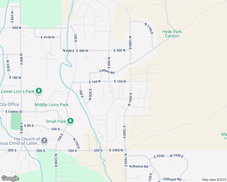 map of restaurants, bars, coffee shops, grocery stores, and more near 128 North 900 East in Hyde Park
