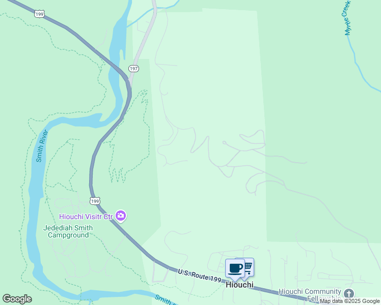 map of restaurants, bars, coffee shops, grocery stores, and more near 260 Hyatt Heights in Crescent City