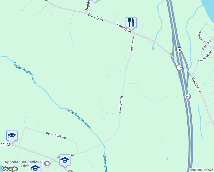 map of restaurants, bars, coffee shops, grocery stores, and more near 18 Brookstone Road in Lakeville