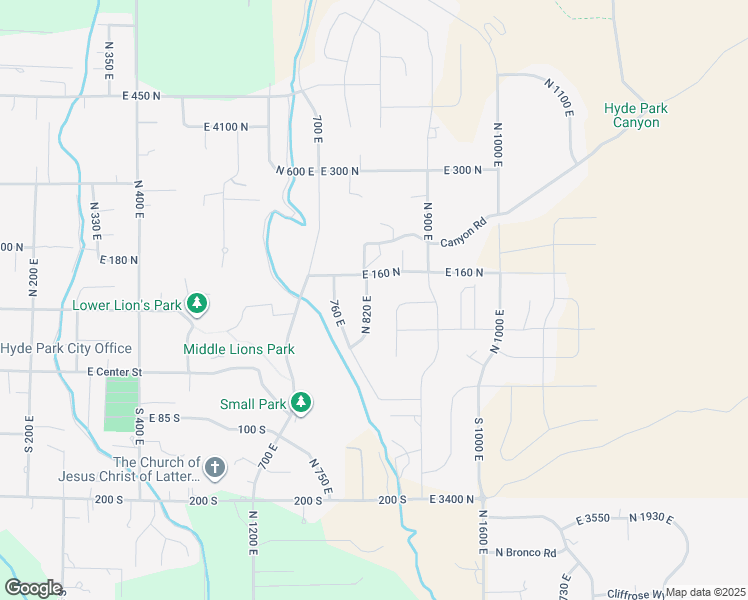 map of restaurants, bars, coffee shops, grocery stores, and more near 146 North 820 East in Hyde Park
