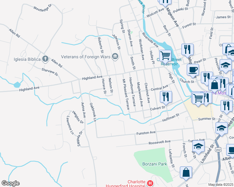 map of restaurants, bars, coffee shops, grocery stores, and more near 86 Colorado Avenue North in Torrington