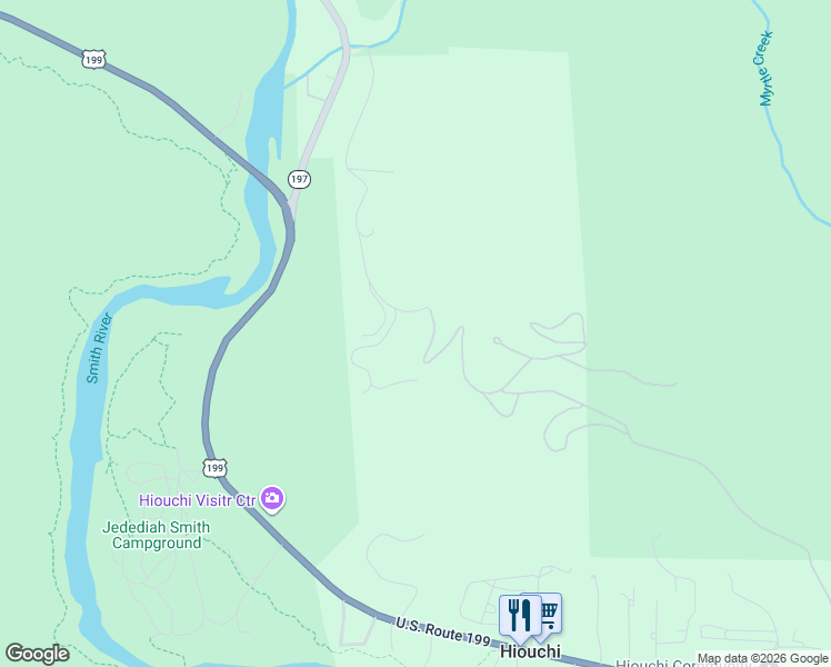 map of restaurants, bars, coffee shops, grocery stores, and more near 301-399 Pine Ridge Road in Crescent City