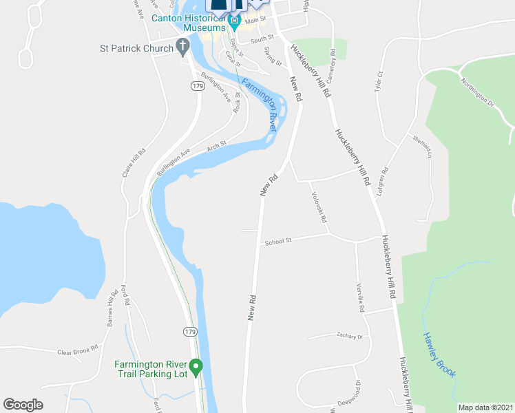 map of restaurants, bars, coffee shops, grocery stores, and more near 81 New Road in Avon